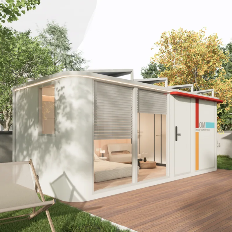 Casa prefabbricata con cortile